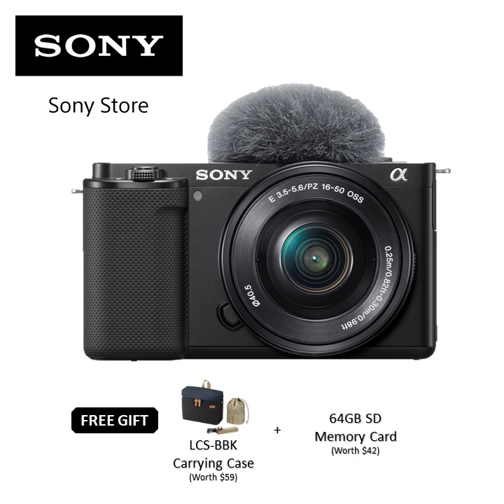 Sony Singapore ZV-E10L / ZVE10 / ZV-E10 / ZV Interchangeable-lens Vlog Camera / Mirrorless APSC Camera / w Kit Lens SELP1650
